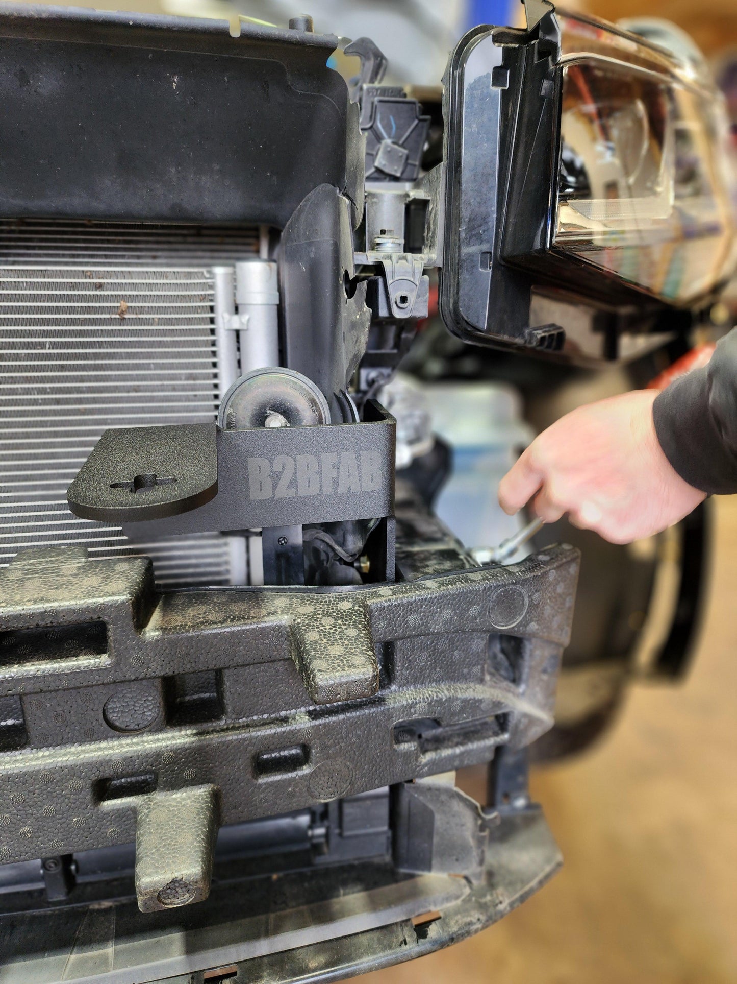 B2BFAB Atlas Auxiliary Light Bracket, for 2020+ facelift Atlas models - Berg Peaks Off-Road