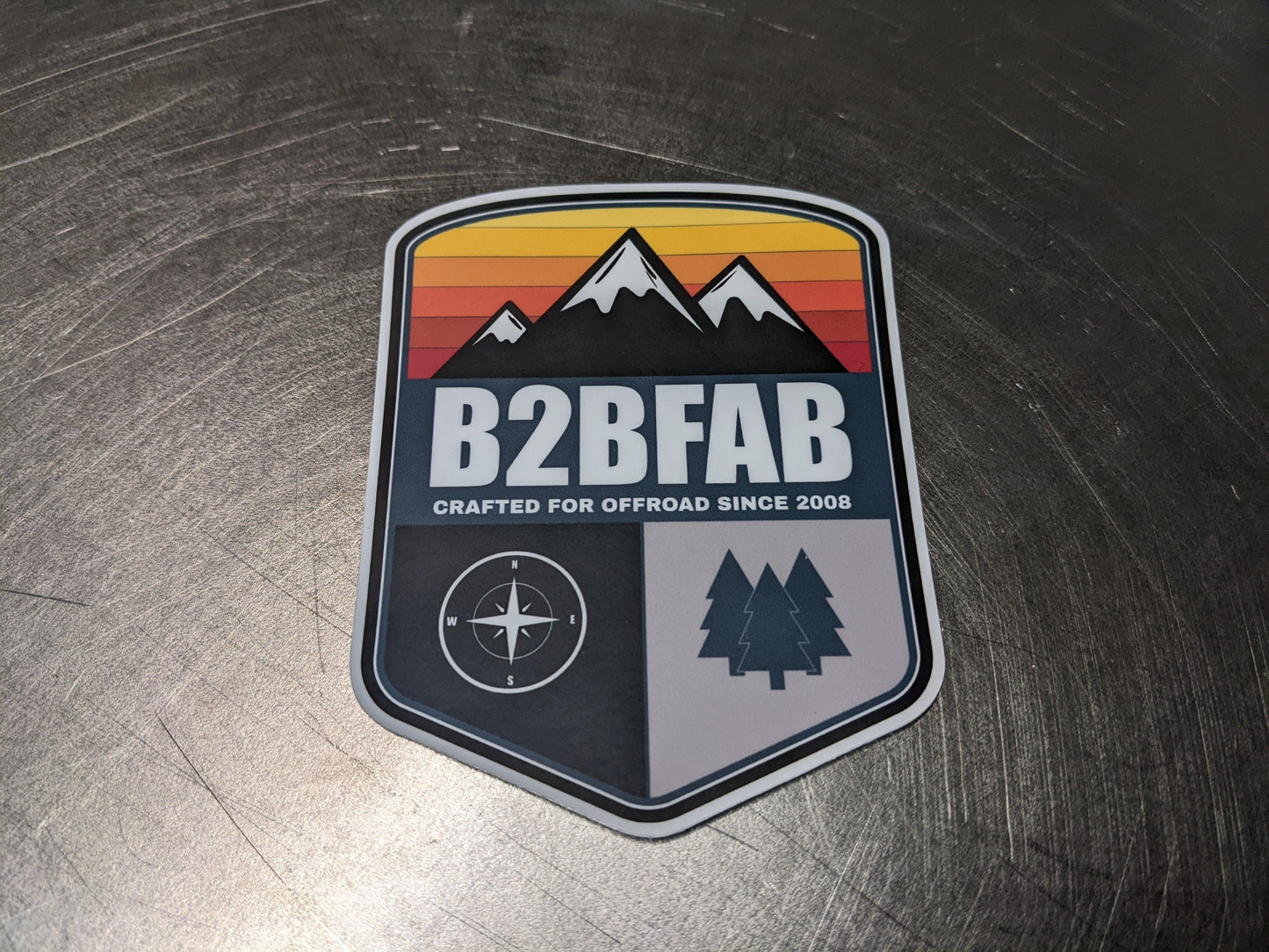 B2BFAB "Crafted For Offroad" Die-cut Sticker - Berg Peaks Off-Road