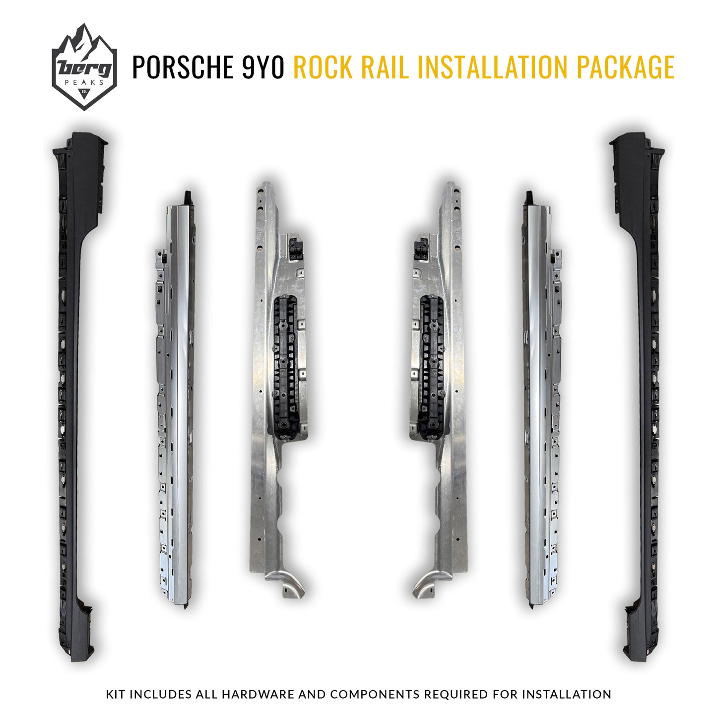 Berg Peaks Porsche 9Y0 Factory Rock Rail Installation Package