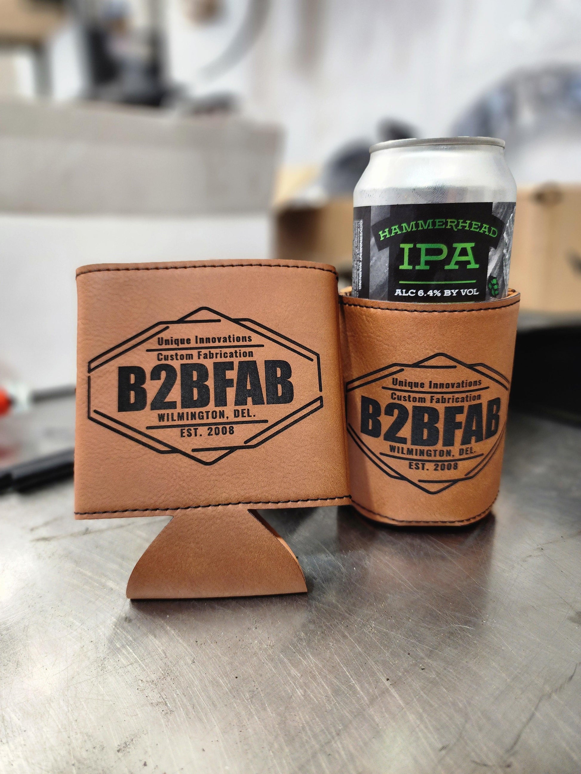 B2BFAB Leather Can Koozie - Berg Peaks Off-Road